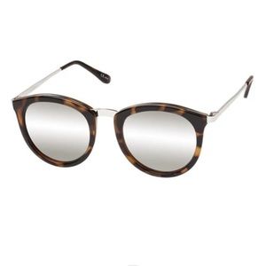 NWT Le Specs Mirrored Tortoise Sunglasses